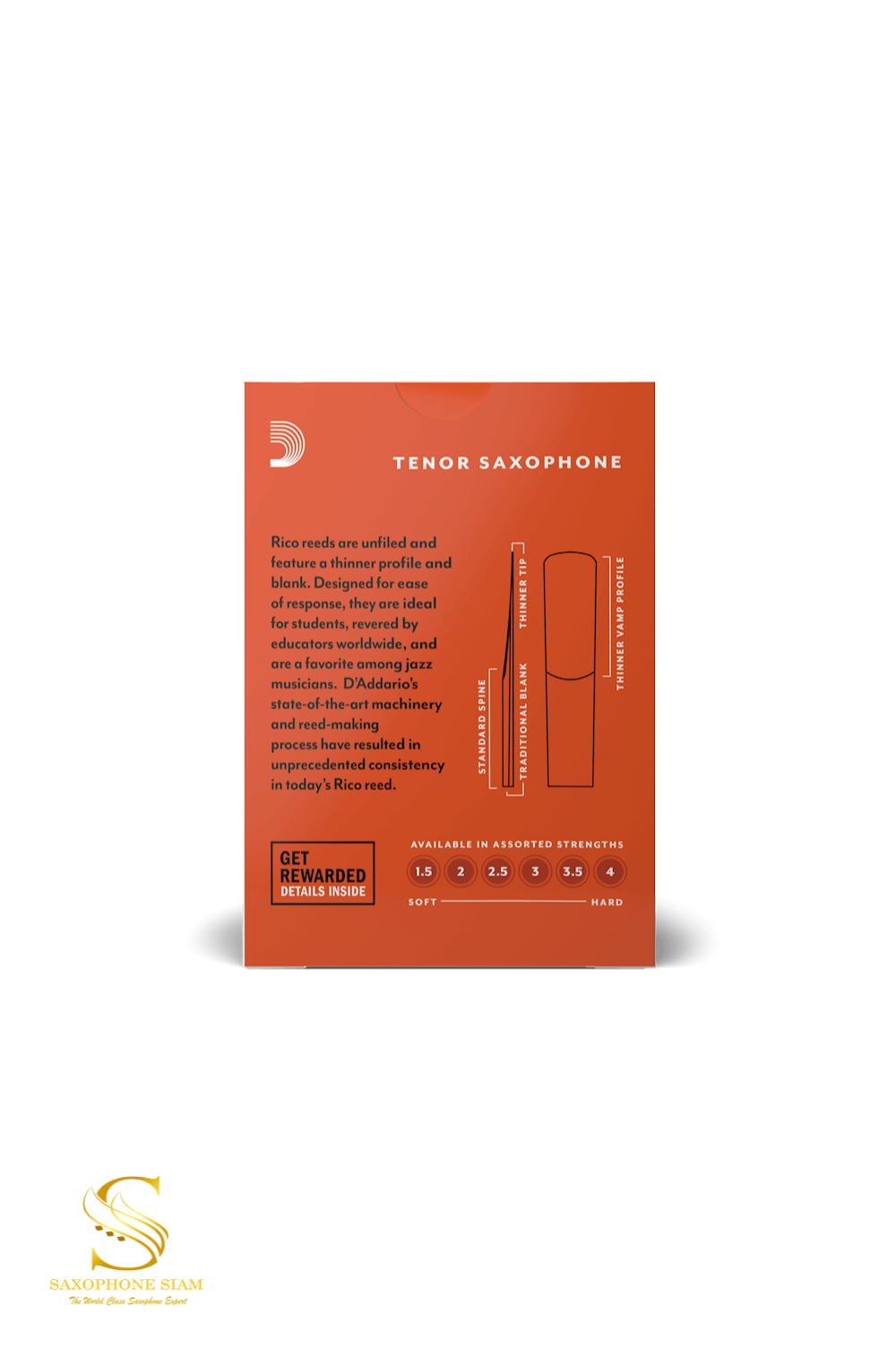 RICO BY D'ADDARIO TENOR SAXOPHONE REEDS (10 PCH) – Saxophonesiam