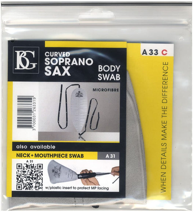 BG A33C Curved Soprano Saxophone Body Swab