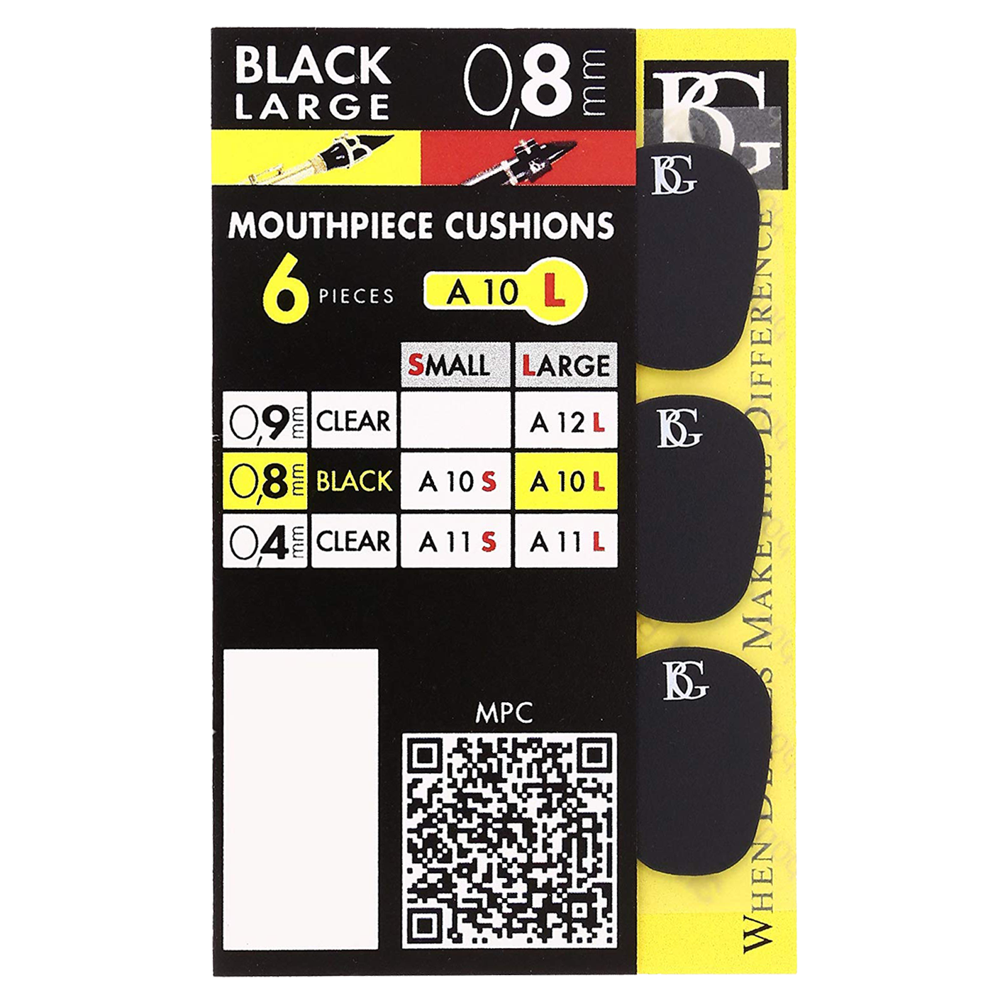 BG France A10L Small 0.8mm Mouthpiece Cushion (Black) Saxophonesiam