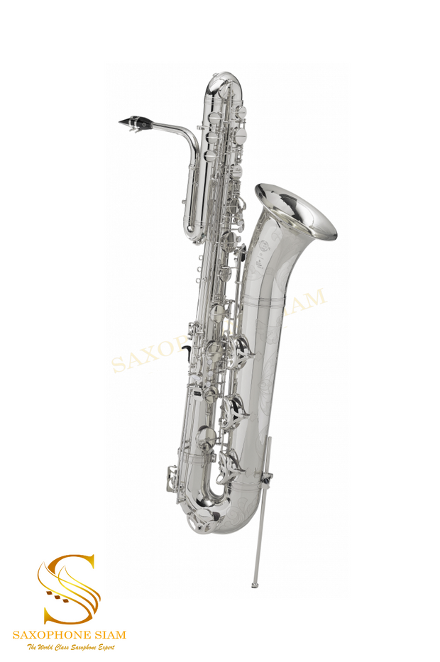 HENRI SELMER PARIS SUPER ACTION 80 SERIES II BASS SAXOPHONE SILVER PLATED