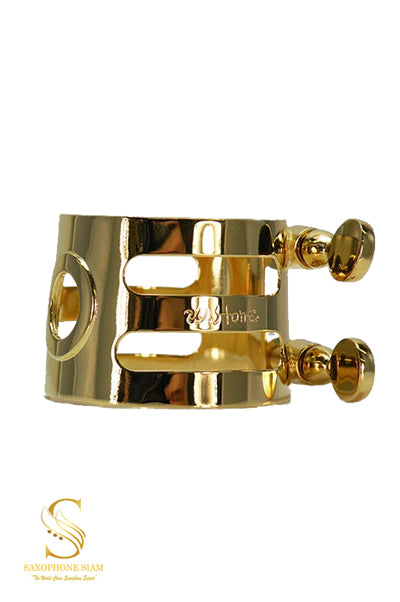 Ishimori Wood Stone Metal Alto Saxophone Ligature (Meyer HR Gold Plated)