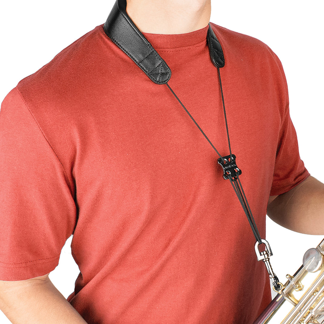 Protec Saxophone Neck Strap - Less Stress Leather, Metal Snap