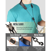 Protec Saxophone Neck Strap - Less Stress Leather, Metal Snap L310M