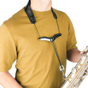 Protec Saxophone Neck Strap - Less Stress Leather, Comfort Bar & Metal Snap LC310M