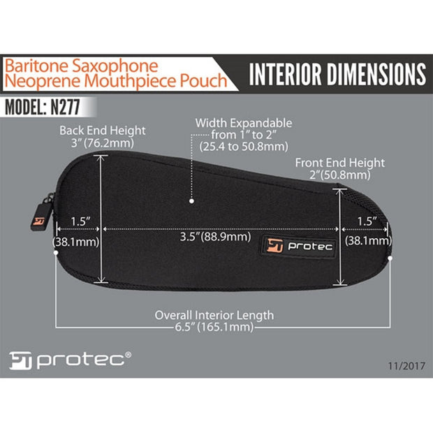 Protec Baritone Saxophone Mouthpiece Pouch - Neoprene (Black) N277