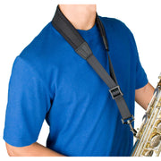 Protec Saxophone Neck Strap - Less Stress Neoprene, Metal Snap Regular (Black) NLS310M