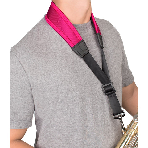 Protec Saxophone Neck Strap - Less Stress Neoprene, Metal Snap Regular (Hot Pink) NLS310MHP