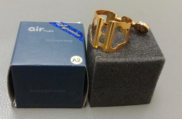 AIR MUSIC LIGATURE BARITONE SAX PATENT 2 GOLD PLATE