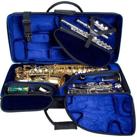 Protec Combination Alto Saxophone Clarinet Flute PRO PAC Case (Trolley) PBTRIALT