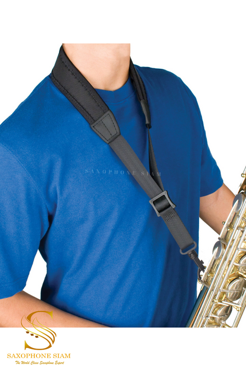 Protec Saxophone Neck Strap - Less Stress Neoprene, Metal Snap Regular (Black) NLS310P