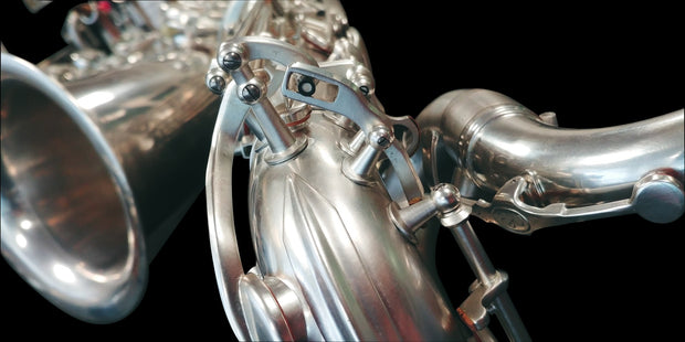 Rampone & Cazzani R1 Jazz Vintage Silver Plated Baritone neck with bag BSNJAG