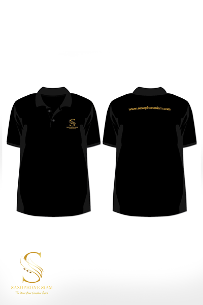 Polo Shirt Saxophonesiam Black เสื้อโปโล แซกโซโฟนสยาม สีดำ